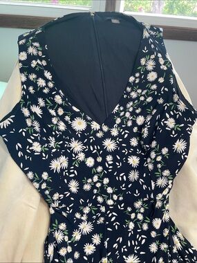 Tommy Hilfiger Navy Dress with Green Floral Trim